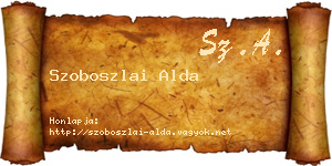 Szoboszlai Alda névjegykártya